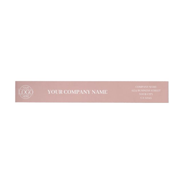 Custom Minimalist Dusty Rose Business Logo Branded Wrap Around Label (Individual)