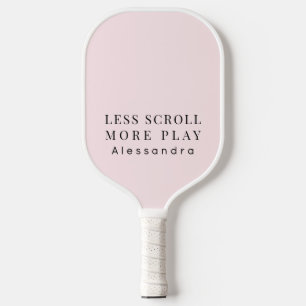 Custom Minimalist Funny Pastel Pink Inspirational Pickleball Paddle