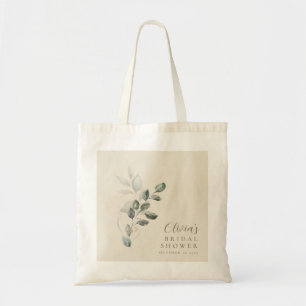 Custom Minimalist Gold Greenery Bridal Shower Tote Bag