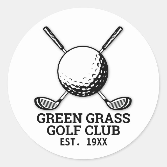 Custom Minimalist Golf Club Logo Design Classic Round Sticker (Front)
