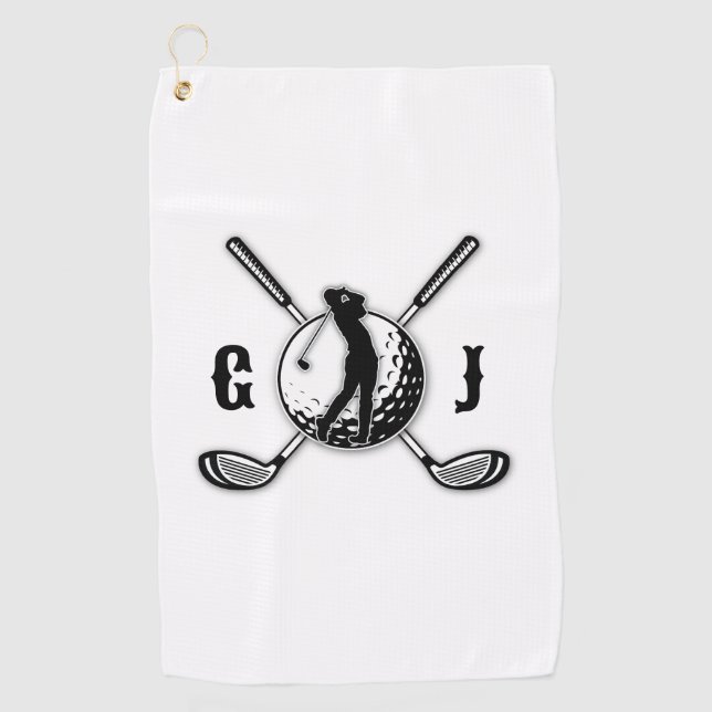Custom Minimalist Golf Monogram Design Towel (Front)