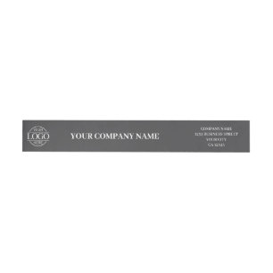 Custom Minimalist Grey Business Logo Branded Wrap Around Label