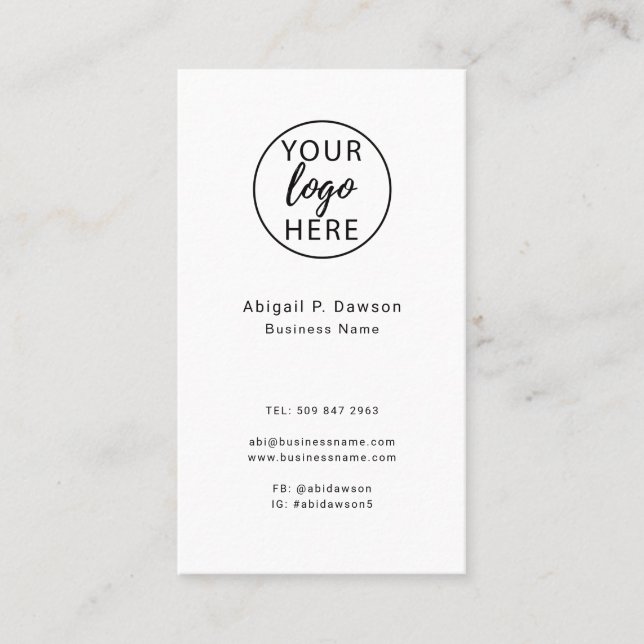 Custom Minimalist Logo Business Card (Front)