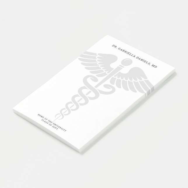 Custom Minimalist Medical School Doctor Graduation Post-it Notes (Angled)