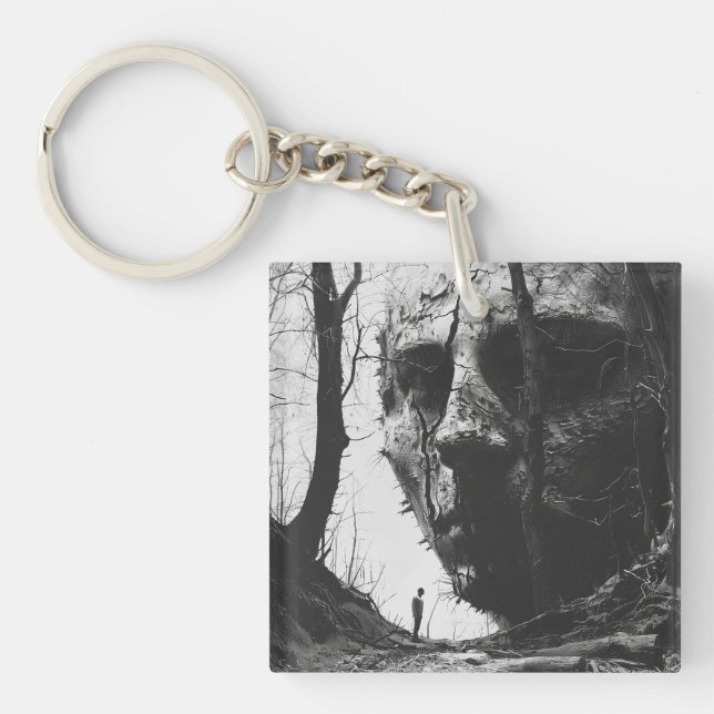 Custom Minimalist Modern Chic Personalised photo Key Ring (Front)