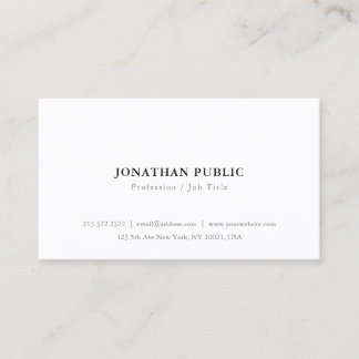 Custom Minimalist Modern Personalised Simple Chic Business Card