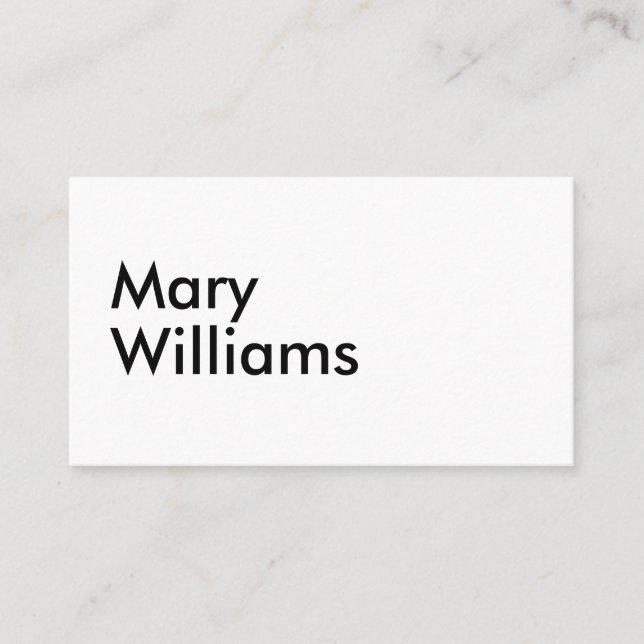 Custom Minimalist Modern Plain Name Business Card (Front)