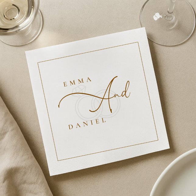 Custom Minimalist Monogram Wedding Napkins (Creator Uploaded)