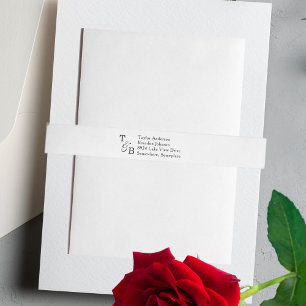 Custom Minimalist Monogram White Wedding Wrap Around Label
