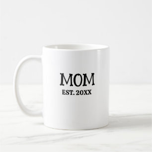 Custom Minimalist Mum Established New Mum Gift Coffee Mug