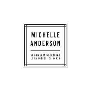 Custom Minimalist Name Typography Return Address Rubber Stamp