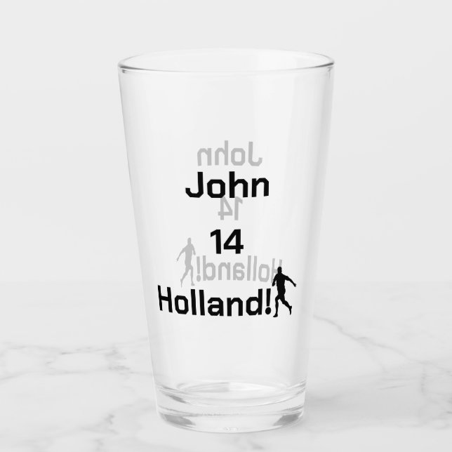 Custom Minimalist Oranje Supporter Glass (Front)