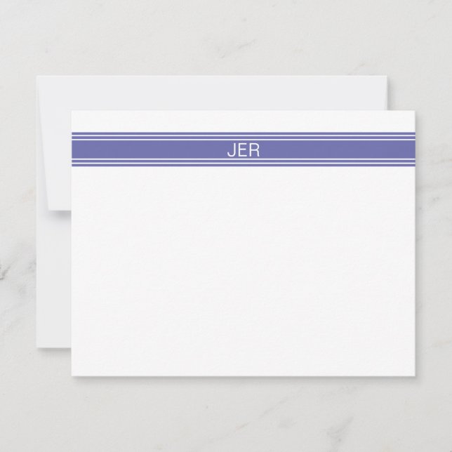 Custom Minimalist Periwinkle Monogram  Card (Front)
