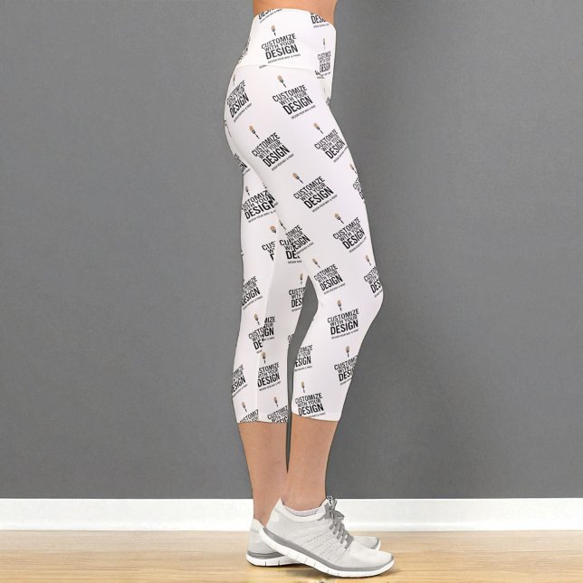 Custom Minimalist Personalised Company Branded  Capri Leggings (Creator Uploaded)