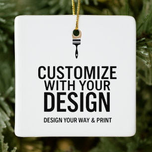 Custom Minimalist Personalised Company Branded Ceramic Ornament