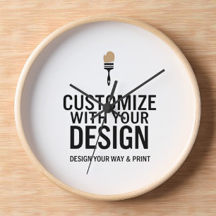 Custom Minimalist Personalised Company Branded  Clock