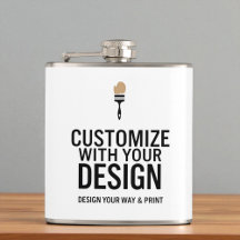 Custom Minimalist Personalised Company Branded  Hip Flask