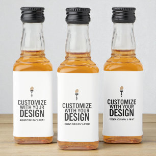 Custom Minimalist Personalised Company Branded  Liquor Bottle Label