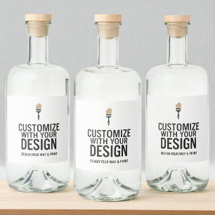 Custom Minimalist Personalised Company Branded  Liquor Bottle Label