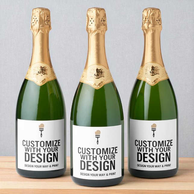 Custom Minimalist Personalised Company Branded  Sparkling Wine Label (Creator Uploaded)