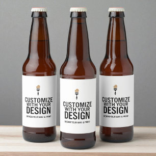Custom Minimalist Personalized Company Branded Beer Bottle Label