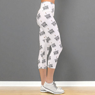 Custom Minimalist Personalized Company Branded  Capri Leggings