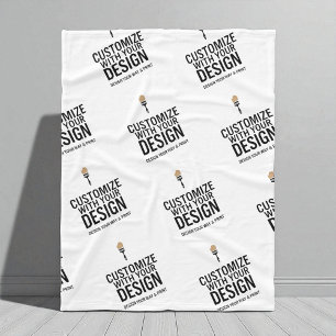 Custom Minimalist Personalized Company Branded  Fleece Blanket