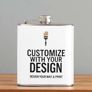 Custom Minimalist Personalized Company Branded  Hip Flask