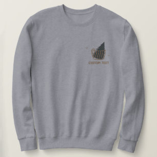 Custom Minimalist Pine Tree Pocket Graphic Winter Sweatshirt