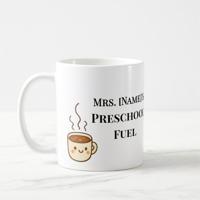Custom Minimalist Preschool Teacher Coffee Mug (Left)