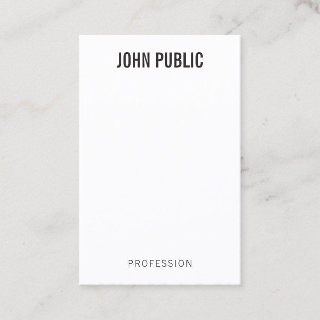 Custom Minimalist Professional Modern Vertical Business Card (Front)
