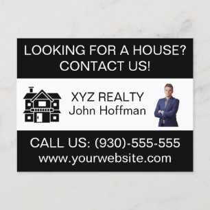 Custom Minimalist Real Estate Logo Promotional Postcard