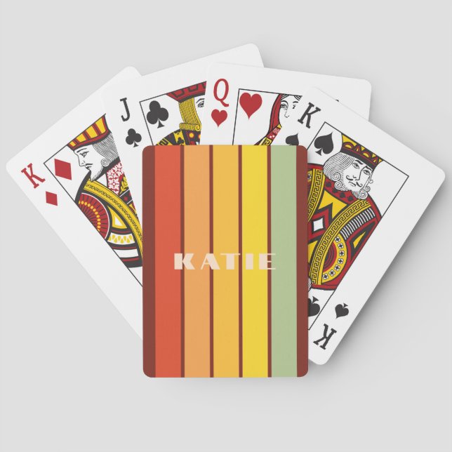 Custom Minimalist retro neutral stylish chic Playing Cards (Back)