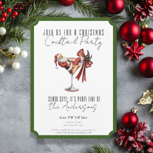 Custom Minimalist Santa Cocktail Christmas Party Invitation