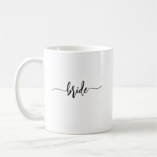 Custom Minimalist Script Bride Name Wedding Coffee Mug