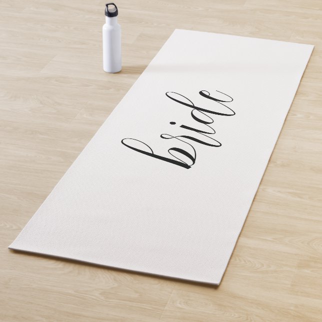 Custom Minimalist Script Bride Name Wedding Yoga Mat (In Situ)