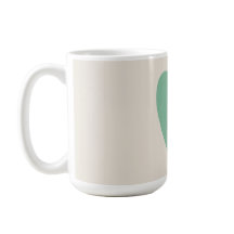 Custom Minimalist Seafoam Green Mint Heart Mug