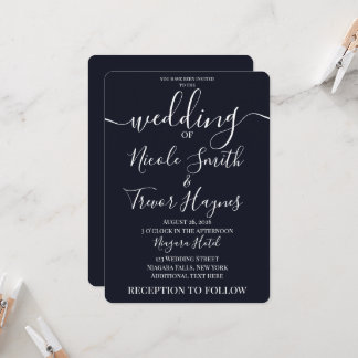 Custom Minimalist Solid Colour Wedding Invitation