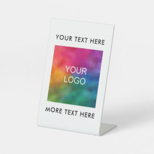 Custom Minimalist Template Business Logo Text Pedestal Sign