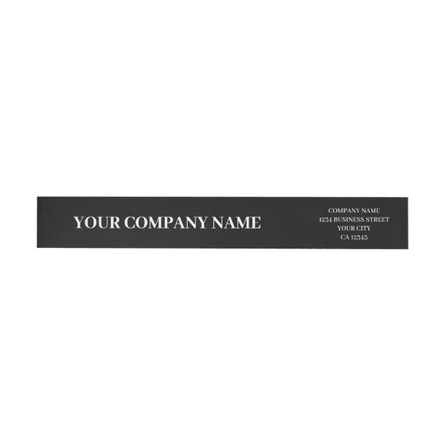 Custom Minimalist Trendy Black & White Business Wrap Around Label (Individual)