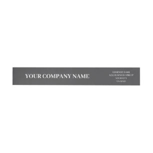 Custom Minimalist Trendy Grey & White Business Wrap Around Label