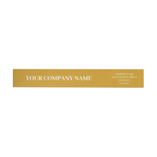 Custom Minimalist Trendy Mustard Yellow Business Wrap Around Label