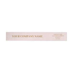 Custom Minimalist Trendy Pink Business Address Wrap Around Label