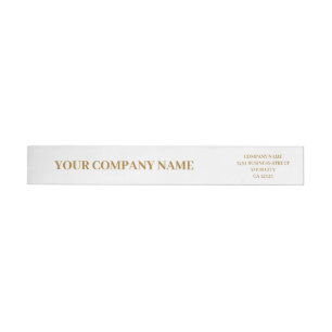 Custom Minimalist Trendy White Business Address Wrap Around Label