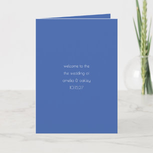 Custom Minimalist Vintage French Blue Wedding Programme