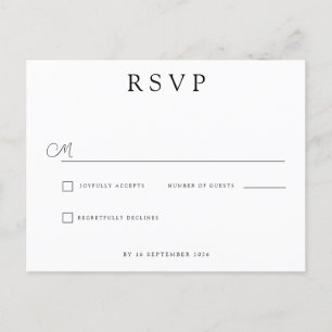 Custom Minimalist Wedding RSVP Announcement Postcard
