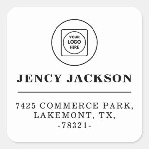 Custom Minimalist White Logo Modern Brand Sticker
