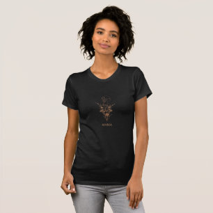 Custom Minimalist Wildflower Woman Silhouette T-Shirt