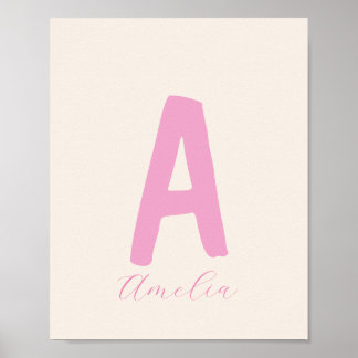 Custom minimalistic baby girl initial print
