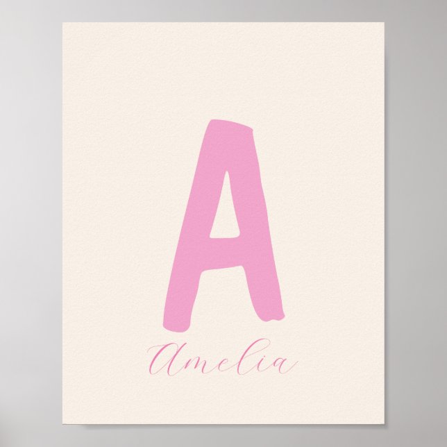 Custom minimalistic baby girl initial print (Front)